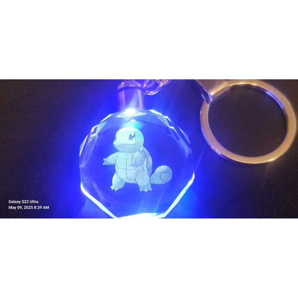 Pokemon Squirtle Keychain‎ Crystal LED Light Up Keyring Anime Charm